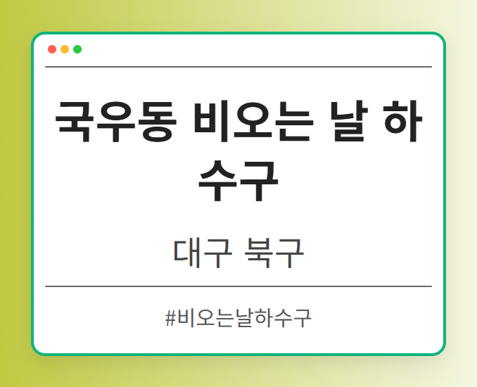 국우동 비오는 날 하수구 - 대구 북구 국우동 비오는 날 하수구 전문업체